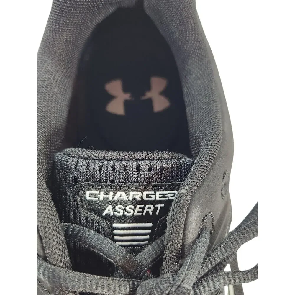 Under Armour Charged Assert 8 Running Shoes Black White Men's Size 12